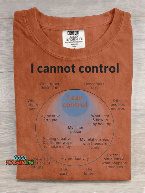 I Can and I Can Not Control Decorative Pattern T-shirt