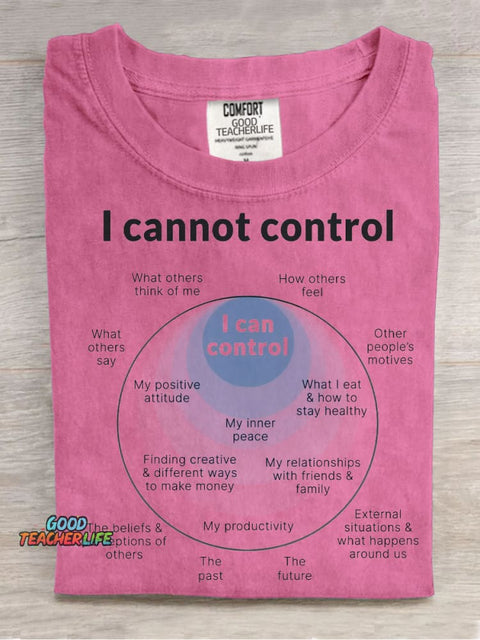 I Can and I Can Not Control Decorative Pattern T-shirt