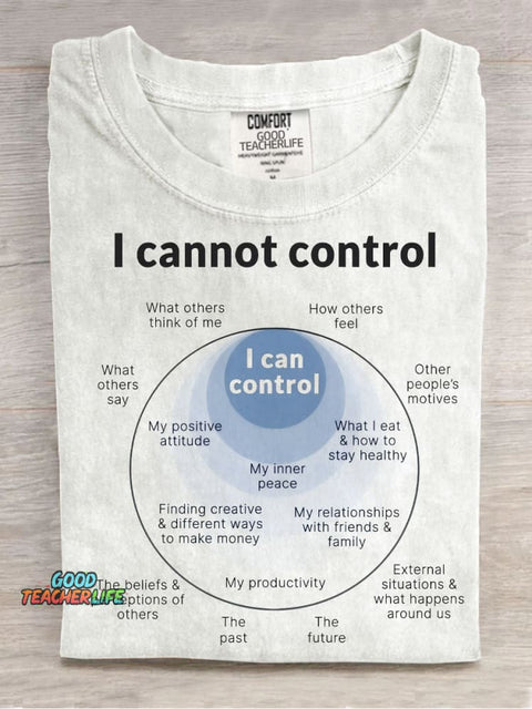 I Can and I Can Not Control Decorative Pattern T-shirt