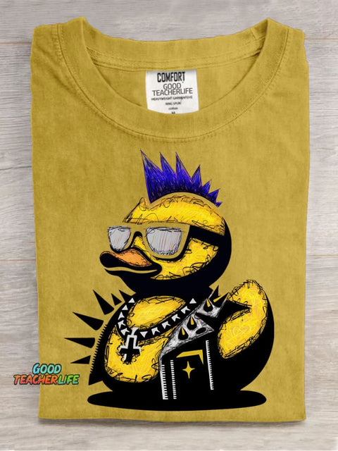 Rock Duck Decorative Pattern T-shirt