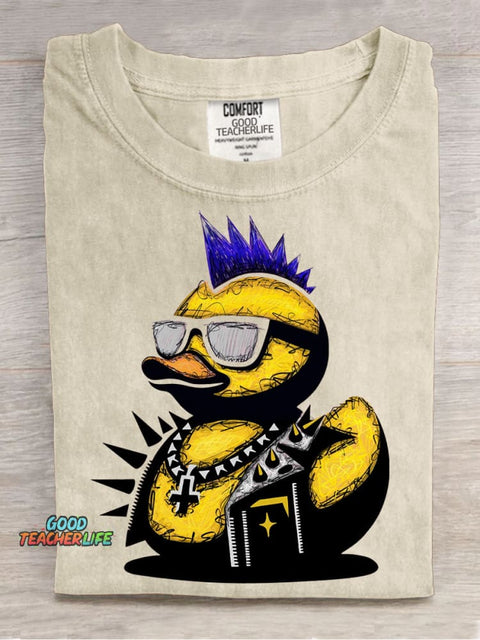 Rock Duck Decorative Pattern T-shirt