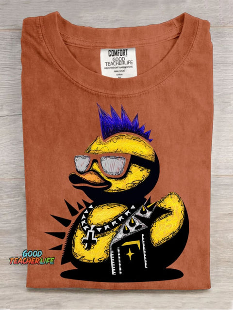 Rock Duck Decorative Pattern T-shirt