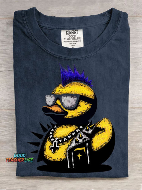 Rock Duck Decorative Pattern T-shirt