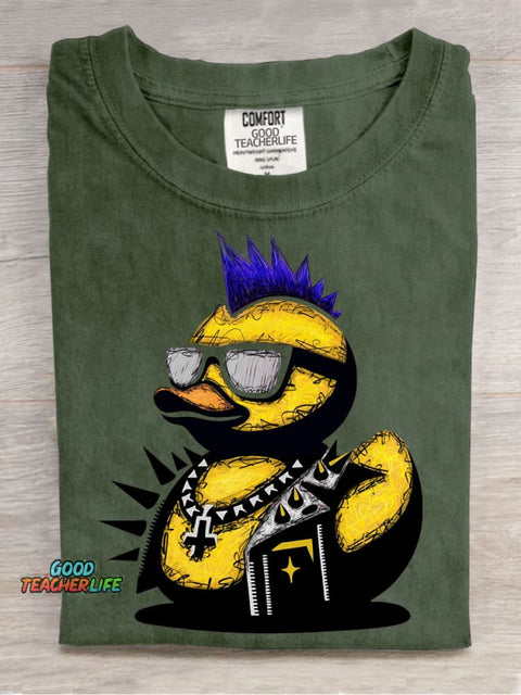 Rock Duck Decorative Pattern T-shirt