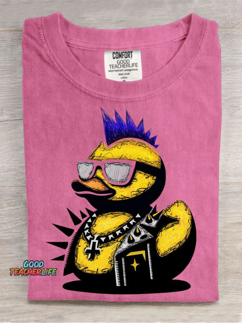 Rock Duck Decorative Pattern T-shirt