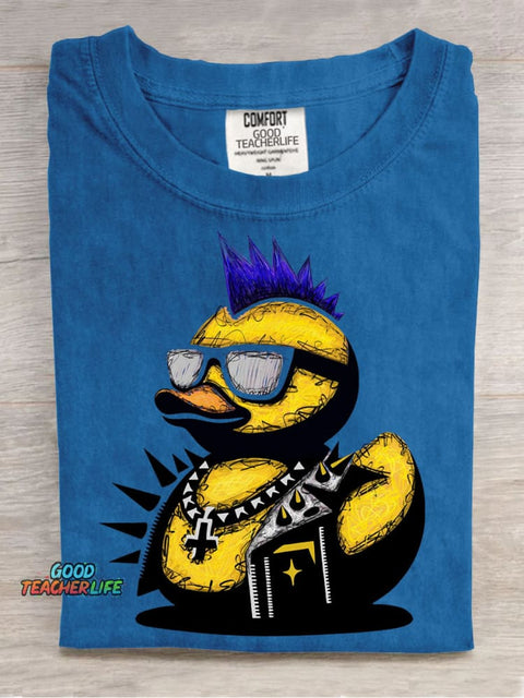 Rock Duck Decorative Pattern T-shirt
