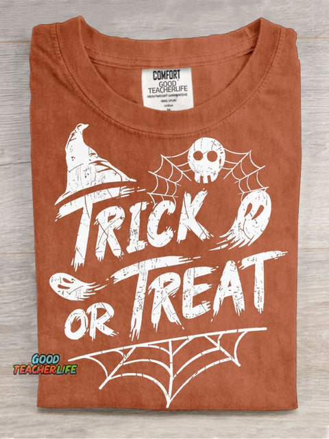 Trick or Treat Halloween Decorative Pattern T-shirt