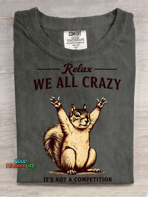 We All Crazy Decorative Pattern T-shirt