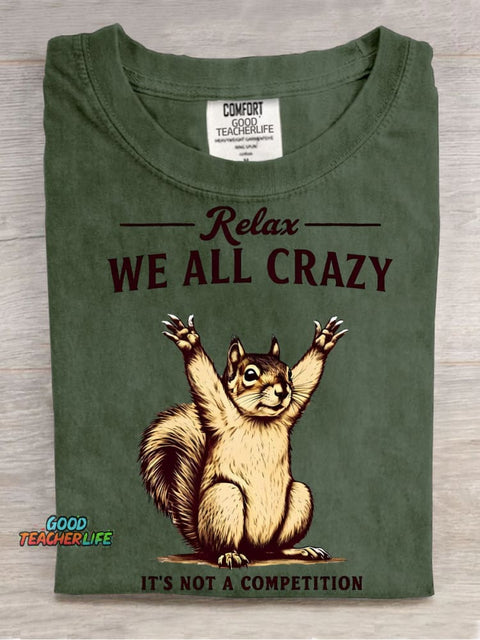 We All Crazy Decorative Pattern T-shirt