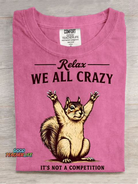 We All Crazy Decorative Pattern T-shirt