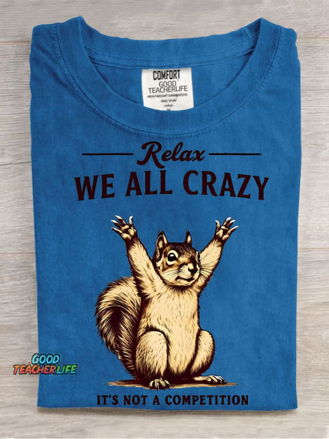We All Crazy Decorative Pattern T-shirt