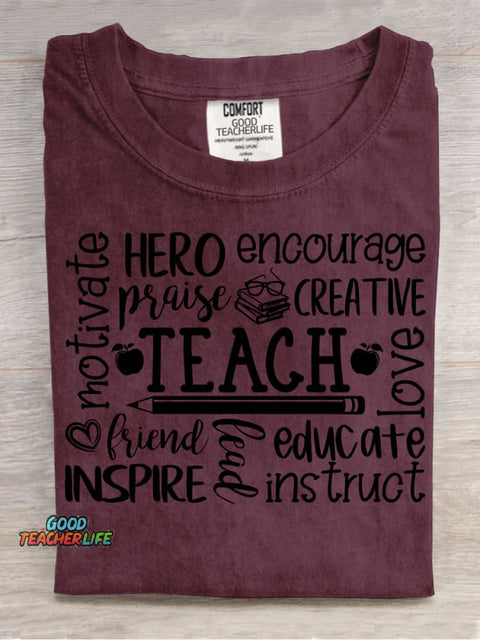 Teach Decorative Pattern T-shirt