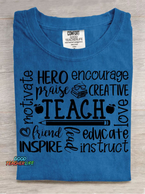 Teach Decorative Pattern T-shirt