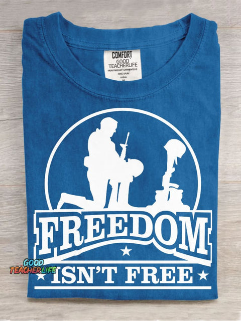 Freedom Decorative Pattern T-shirt