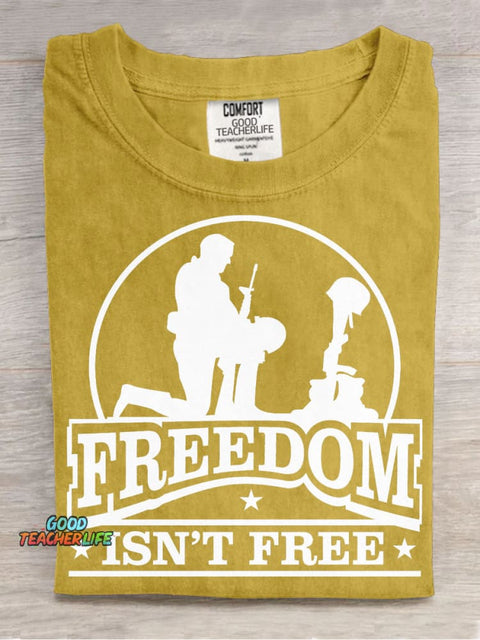 Freedom Decorative Pattern T-shirt