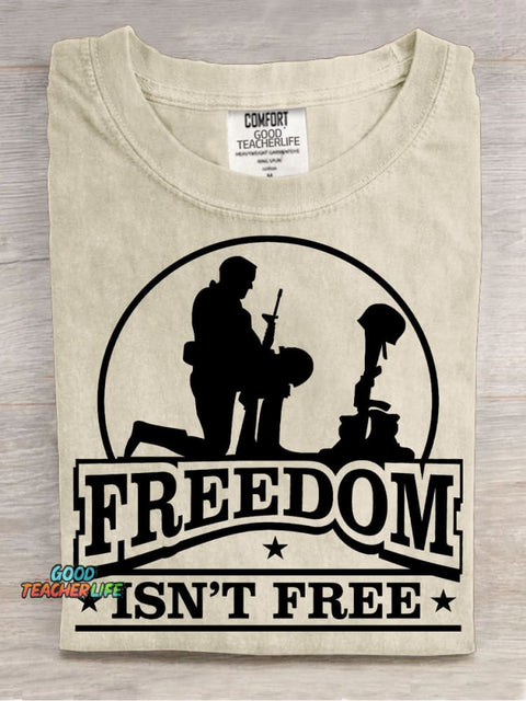 Freedom Decorative Pattern T-shirt