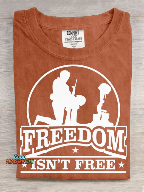 Freedom Decorative Pattern T-shirt