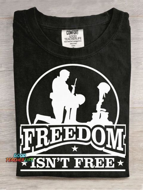 Freedom Decorative Pattern T-shirt