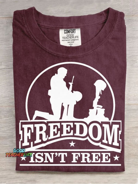 Freedom Decorative Pattern T-shirt