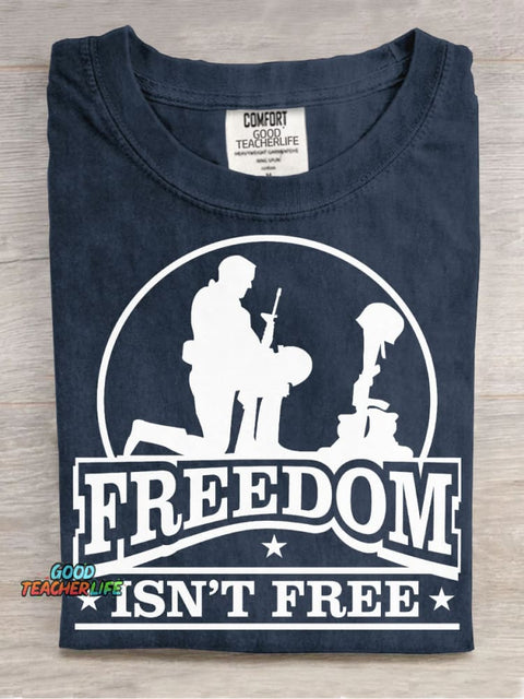Freedom Decorative Pattern T-shirt