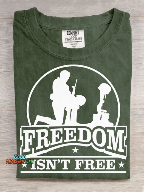Freedom Decorative Pattern T-shirt