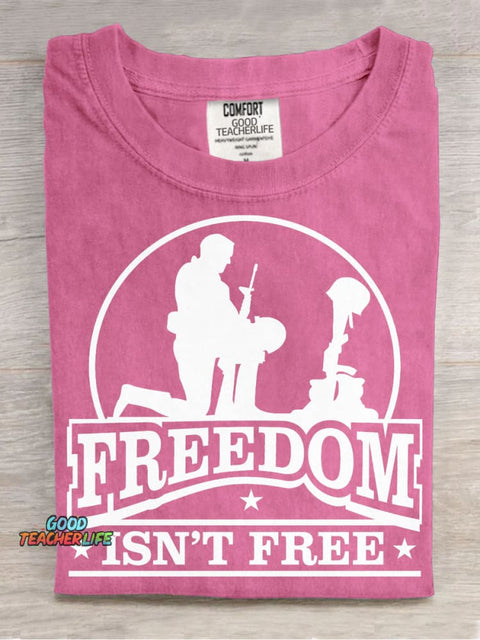 Freedom Decorative Pattern T-shirt