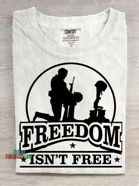Freedom Decorative Pattern T-shirt