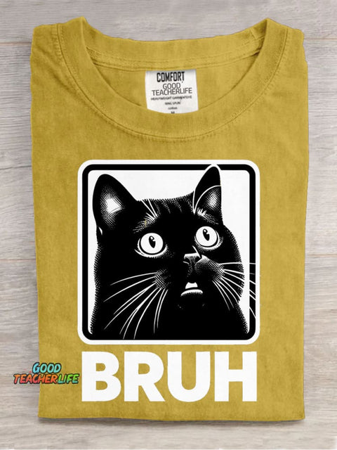 Cat Bruh Decorative Pattern T-shirt
