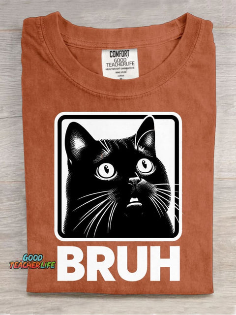 Cat Bruh Decorative Pattern T-shirt