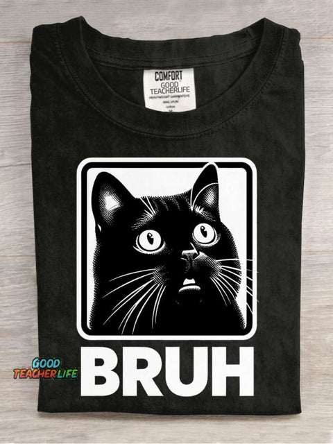 Cat Bruh Decorative Pattern T-shirt
