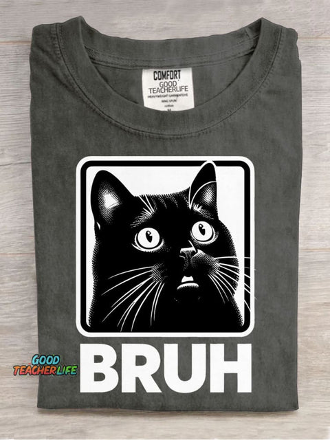 Cat Bruh Decorative Pattern T-shirt