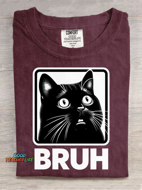 Cat Bruh Decorative Pattern T-shirt