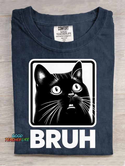 Cat Bruh Decorative Pattern T-shirt