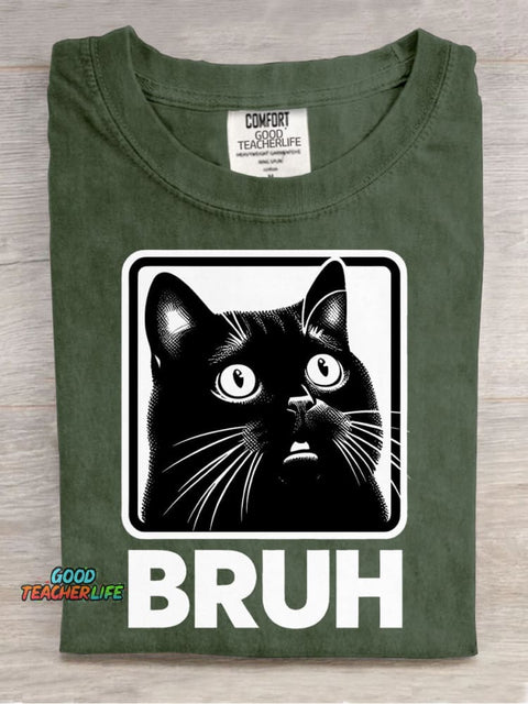 Cat Bruh Decorative Pattern T-shirt