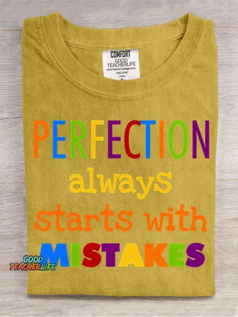 Perfection and Mistakes Decorative Pattern T-shirt