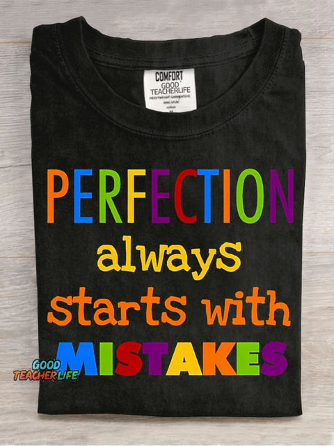 Perfection and Mistakes Decorative Pattern T-shirt
