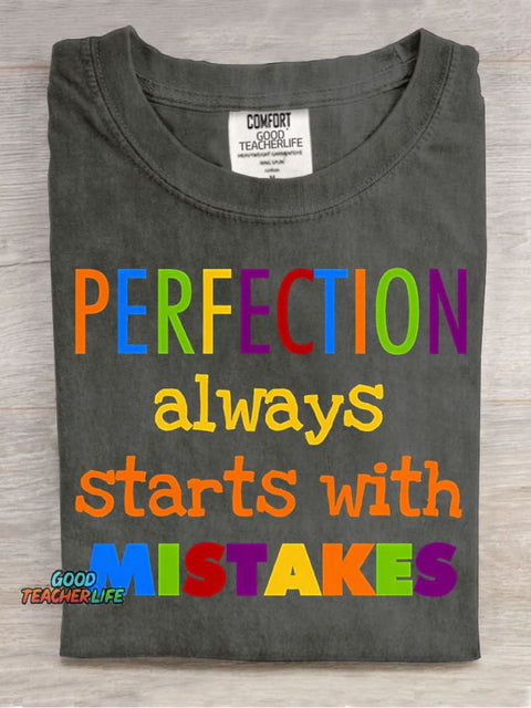 Perfection and Mistakes Decorative Pattern T-shirt