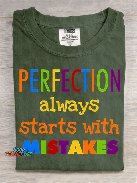 Perfection and Mistakes Decorative Pattern T-shirt