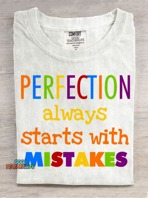 Perfection and Mistakes Decorative Pattern T-shirt