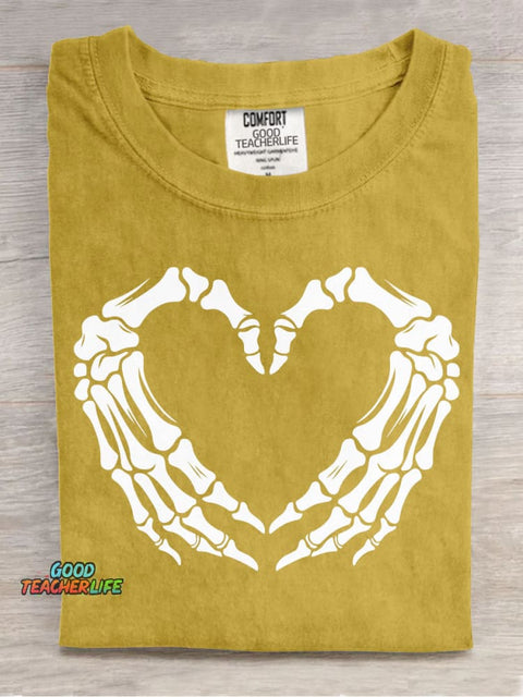 Skull Heart Decorative Pattern T-shirt