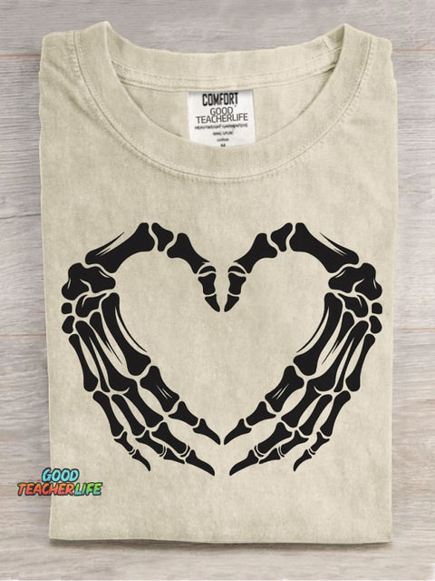 Skull Heart Decorative Pattern T-shirt