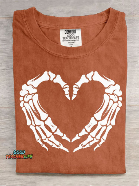 Skull Heart Decorative Pattern T-shirt