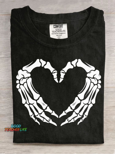 Skull Heart Decorative Pattern T-shirt