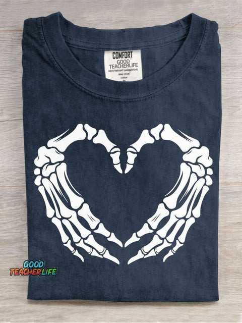 Skull Heart Decorative Pattern T-shirt