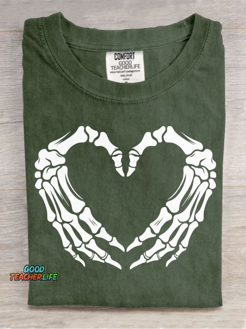 Skull Heart Decorative Pattern T-shirt