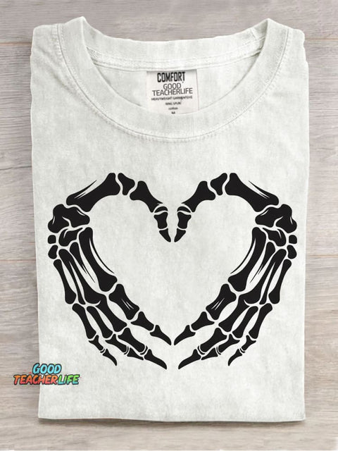 Skull Heart Decorative Pattern T-shirt