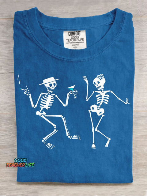 Dance of Skeletons Decorative Pattern T-shirt