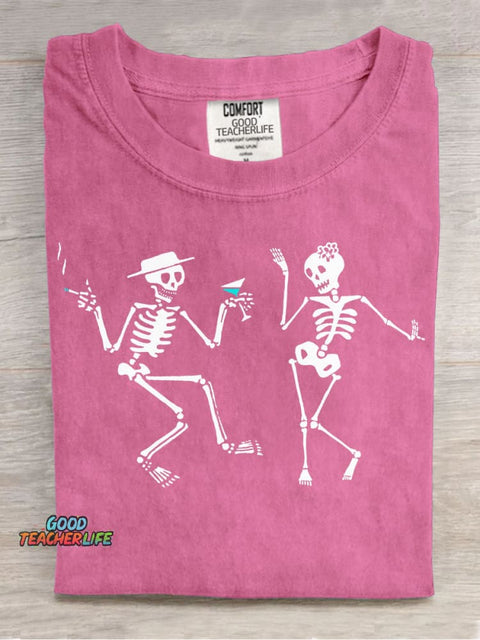 Dance of Skeletons Decorative Pattern T-shirt