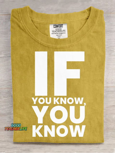 If You Know You Know Decorative Pattern T-shirt