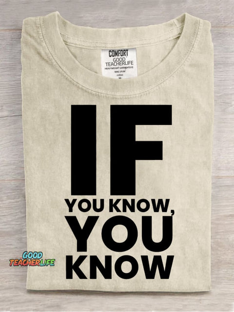 If You Know You Know Decorative Pattern T-shirt